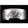Image 3 : Navajo Raymond Begay Chip Inlay Silver Bracelet