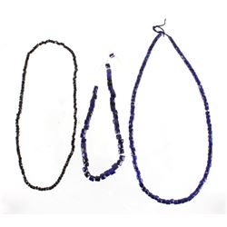 Russian Cobalt & Garnet Glass Trade Bead Necklaces