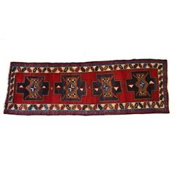 1930's Kashan Persian Hand Knotted Wool Runner Rug