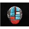 Image 1 : Navajo Mosaic Inlay Sterling Silver Ring
