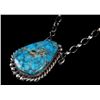 Image 5 : Navajo B Lee Sterling & Kingman Turquoise Necklace