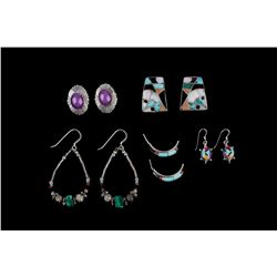 Navajo Sterling Silver Mosaic Earring Collection