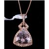 Image 11 : Morganite and Diamond 14K Rose Gold Necklace
