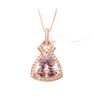 Image 2 : Morganite and Diamond 14K Rose Gold Necklace