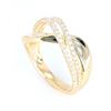 Image 3 : Modern 14K Gold and Diamond Wave Ring