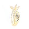 Image 4 : Modern 14K Gold and Diamond Wave Ring