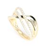 Image 6 : Modern 14K Gold and Diamond Wave Ring