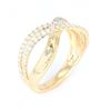 Image 8 : Modern 14K Gold and Diamond Wave Ring