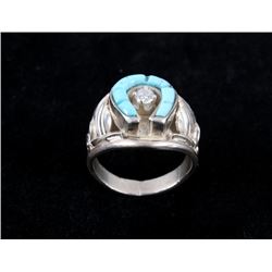 Navajo Sleeping Beauty Turquoise Sterling Ring