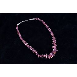 Navajo Purple Branch Coral & Sterling Necklace