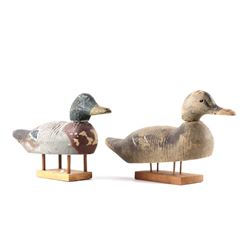 Mallard Drake & Hen Duck Decoys by Charley Finch
