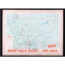 Great Falls Select Beer Montana Topographic Map