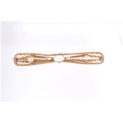 10K Gold Victorian Opal and Pearl Brooch