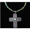 Image 2 : Navajo Carico Turquoise Necklace & Cross Pendant