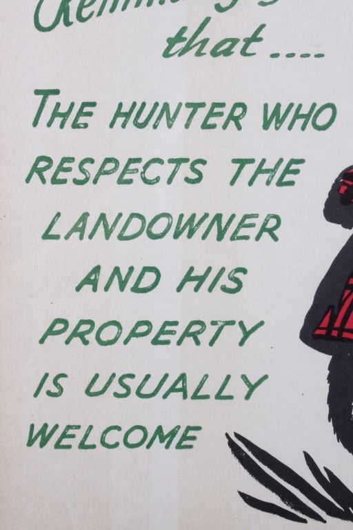 Howdy The Raccoon PA Game Commission Sign C 1966