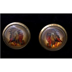 Mid 1900's Native American Man Headstall Rosettes