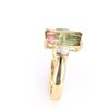 Image 4 : Bi-Color Watermelon Tourmaline & Diamond Ring