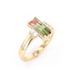 Image 5 : Bi-Color Watermelon Tourmaline & Diamond Ring