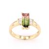 Image 6 : Bi-Color Watermelon Tourmaline & Diamond Ring