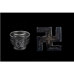 Navajo Fred Harvey Sterling Silver Ring & Pin