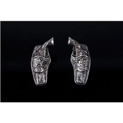 Sterling Silver Holstered Pistol Cuff Links
