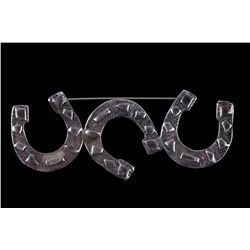 Sterling Silver Three Horseshoe Western Signed Pin