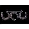 Image 1 : Sterling Silver Three Horseshoe Western Signed Pin