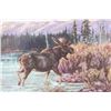 Image 4 : Moose & The Lake Great Falls Select Framed Print