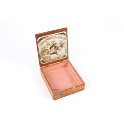 19th C. Compliments of the Season Cigar Box