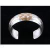 Image 1 : Navajo Sterling & Gold Tooled Signed Bracelet