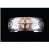 Image 2 : Navajo Sterling & Gold Tooled Signed Bracelet