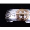 Image 3 : Navajo Sterling & Gold Tooled Signed Bracelet
