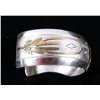 Image 5 : Navajo Sterling & Gold Tooled Signed Bracelet