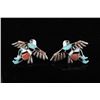 Image 1 : Multi Stone Eagle Dancer Clip-On Earrings