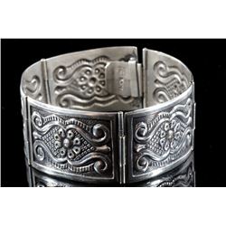 Stamped Sterling Silver Sectional Bracelet