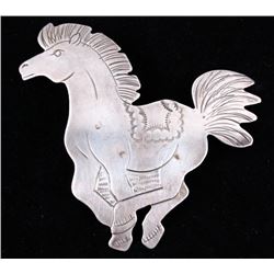 Navajo Sterling Silver Galloping Horse Pin