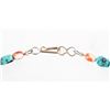Image 2 : Navajo Silver Turquoise & Carnelian Necklace