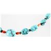 Image 3 : Navajo Silver Turquoise & Carnelian Necklace