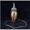 Image 2 : Hanging Fixture W/ Oblong Amber Glass Globe