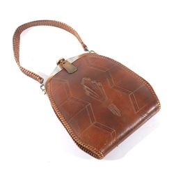 Early 1900's Meeker Made Leather Tooled Purse