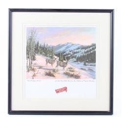 Great Falls Select Deer Country In Winter Print