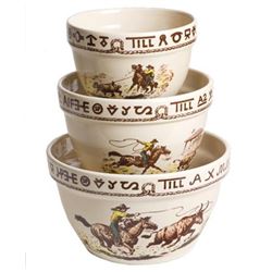Westward Ho Rodeo 3-Piece Mixing Bowl Set