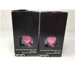 Retractable Mini USB Cable (2 x 3ft)