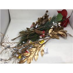 Lot of Assorted Faux Flower Decor