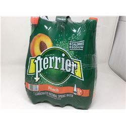 Perrier Peach Carbonated Natural Spring Water (6 x 1L)