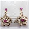 Image 1 : 10K Yellow Gold Ruby Earrings, Suggested Retail Value $160