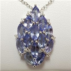 Silver Tanzanite(3ct) Necklace (~weight 3.6g), Suggested Retail Value $250 (Estimated Selling Price 