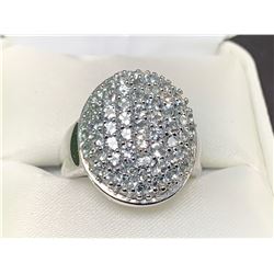 Ladies multi stone cluster ring .925 silver in gift box