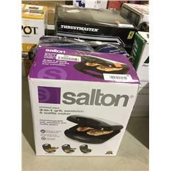 Salton Stainless Steel 3-in-1 Grill, Sandwich and Waffle Maker