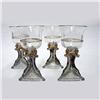 Image 1 : Set of four Masonic stemglasses; emboss